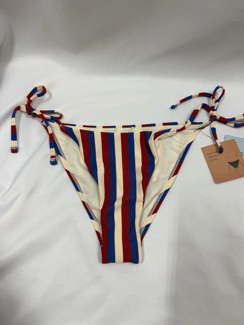 NWT Shade & Shore | Striped Red White Blue Swim Bottoms Women's Size Small
